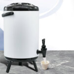 7-SOGA 4X 16L Stainless Steel Insulated Milk Tea Barrel Hot and Cold Beverage Dispenser Container with Faucet White