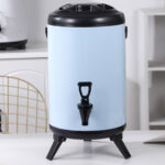 8-SOGA 4X 16L Stainless Steel Insulated Milk Tea Barrel Hot and Cold Beverage Dispenser Container with Faucet White