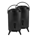 1-SOGA 2X 18L Stainless Steel Insulated Milk Tea Barrel Hot and Cold Beverage Dispenser Container with Faucet Black