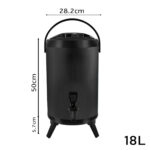 2-SOGA 8X 18L Stainless Steel Insulated Milk Tea Barrel Hot and Cold Beverage Dispenser Container with Faucet Black