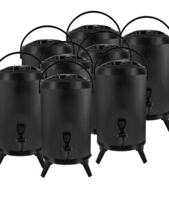 1-SOGA 8X 18L Stainless Steel Insulated Milk Tea Barrel Hot and Cold Beverage Dispenser Container with Faucet Black