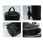6-SOGA 8X 18L Stainless Steel Insulated Milk Tea Barrel Hot and Cold Beverage Dispenser Container with Faucet Black