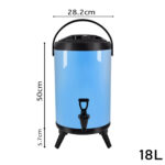 2-SOGA 2X 18L Stainless Steel Insulated Milk Tea Barrel Hot and Cold Beverage Dispenser Container with Faucet Blue
