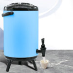 7-SOGA 2X 18L Stainless Steel Insulated Milk Tea Barrel Hot and Cold Beverage Dispenser Container with Faucet Blue