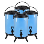 1-SOGA 4X 18L Stainless Steel Insulated Milk Tea Barrel Hot and Cold Beverage Dispenser Container with Faucet Blue