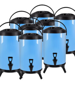 1-SOGA 8X 18L Stainless Steel Insulated Milk Tea Barrel Hot and Cold Beverage Dispenser Container with Faucet Blue