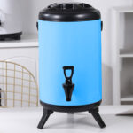 8-SOGA 8X 18L Stainless Steel Insulated Milk Tea Barrel Hot and Cold Beverage Dispenser Container with Faucet Blue