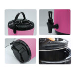 6-SOGA 18L Stainless Steel Insulated Milk Tea Barrel Hot and Cold Beverage Dispenser Container with Faucet Pink