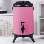 8-SOGA 18L Stainless Steel Insulated Milk Tea Barrel Hot and Cold Beverage Dispenser Container with Faucet Pink