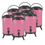 1-SOGA 8X 18L Stainless Steel Insulated Milk Tea Barrel Hot and Cold Beverage Dispenser Container with Faucet Pink