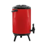 4-SOGA 8X 18L Stainless Steel Insulated Milk Tea Barrel Hot and Cold Beverage Dispenser Container with Faucet Red