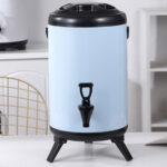 8-SOGA 2X 18L Stainless Steel Insulated Milk Tea Barrel Hot and Cold Beverage Dispenser Container with Faucet White