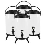 1-SOGA 4X 18L Stainless Steel Insulated Milk Tea Barrel Hot and Cold Beverage Dispenser Container with Faucet White