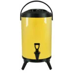 1-SOGA 18L Stainless Steel Insulated Milk Tea Barrel Hot and Cold Beverage Dispenser Container with Faucet Yellow