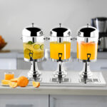 2-SOGA Triple Head 24L Stainless Steel Dispenser Beverage Juicer Transparent Commercial Drink Container Jug