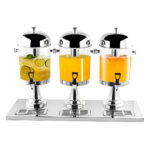 1-SOGA Triple Head 24L Stainless Steel Dispenser Beverage Juicer Transparent Commercial Drink Container Jug