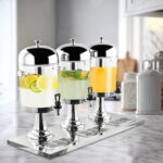 5-SOGA Triple Head 24L Stainless Steel Dispenser Beverage Juicer Transparent Commercial Drink Container Jug