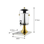 4-SOGA 2X Single 8L Stainless Steel Dispenser Beverage Juicer Transparent Commercial Drink Container Jug