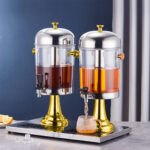 2-SOGA 16L Dual Stainless Steel Dispenser Beverage Juicer Transparent Commercial Drink Container Jug