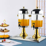 3-SOGA 16L Dual Stainless Steel Dispenser Beverage Juicer Transparent Commercial Drink Container Jug