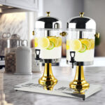 5-SOGA 16L Dual Stainless Steel Dispenser Beverage Juicer Transparent Commercial Drink Container Jug