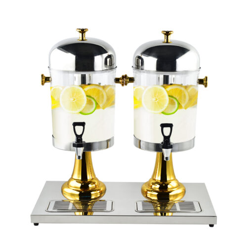 1-SOGA 16L Dual Stainless Steel Dispenser Beverage Juicer Transparent Commercial Drink Container Jug