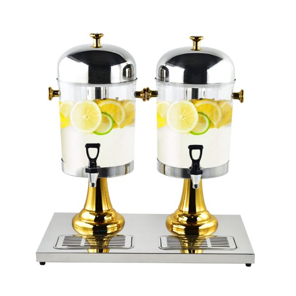 1-SOGA 16L Dual Stainless Steel Dispenser Beverage Juicer Transparent Commercial Drink Container Jug