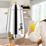 2-SOGA 2X Stainless Steel Dispenser Beverage Juicer Commercial Buffet Drink Container Jug with Side Handles