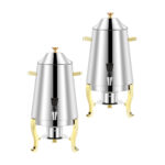 1-SOGA 2X Stainless Steel Dispenser Beverage Juicer Commercial Buffet Drink Container Jug with Side Handles