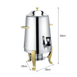 4-SOGA 2X Stainless Steel Dispenser Beverage Juicer Commercial Buffet Drink Container Jug with Side Handles