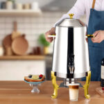 5-SOGA 2X Stainless Steel Dispenser Beverage Juicer Commercial Buffet Drink Container Jug with Side Handles
