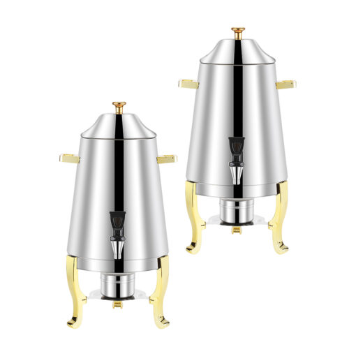 1-SOGA 2X Stainless Steel Dispenser Beverage Juicer Commercial Buffet Drink Container Jug with Side Handles