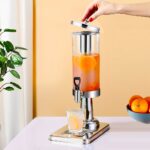 5-SOGA 2X Single 3L Silver Stainless Steel Beverage Dispenser Ice Cylinder Clear Juicer Hot Cold Water Jug