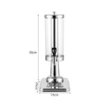 6-SOGA 2X Single 3L Silver Stainless Steel Beverage Dispenser Ice Cylinder Clear Juicer Hot Cold Water Jug