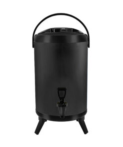 1-SOGA 8L Stainless Steel Insulated Milk Tea Barrel Hot and Cold Beverage Dispenser Container with Faucet Black