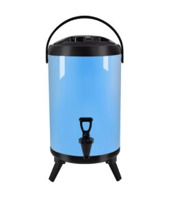 1-SOGA 8L Stainless Steel Insulated Milk Tea Barrel Hot and Cold Beverage Dispenser Container with Faucet Blue