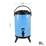5-SOGA 8L Stainless Steel Insulated Milk Tea Barrel Hot and Cold Beverage Dispenser Container with Faucet Blue
