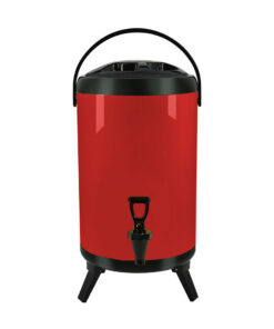 1-SOGA 8L Stainless Steel Insulated Milk Tea Barrel Hot and Cold Beverage Dispenser Container with Faucet Red