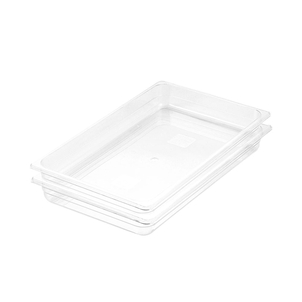 1-SOGA 65mm Clear Gastronorm GN Pan 1/1 Food Tray Storage Bundle of 2