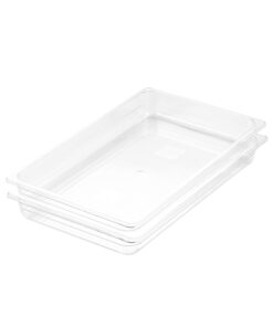 1-SOGA 65mm Clear Gastronorm GN Pan 1/1 Food Tray Storage Bundle of 2