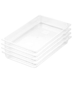 1-SOGA 65mm Clear Gastronorm GN Pan 1/1 Food Tray Storage Bundle of 4