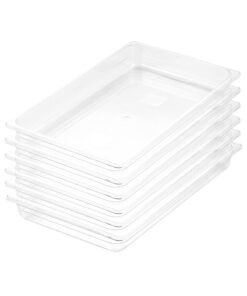 1-SOGA 65mm Clear Gastronorm GN Pan 1/1 Food Tray Storage Bundle of 6