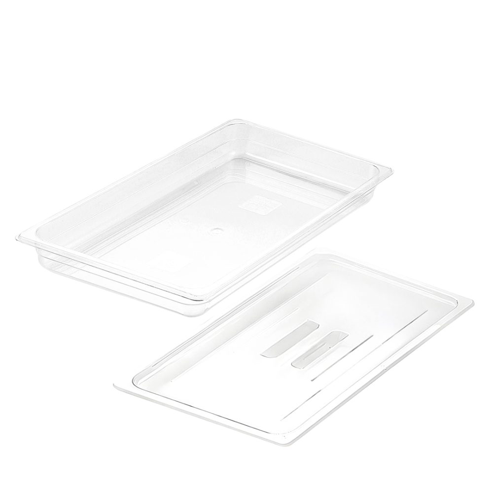 1-SOGA 65mm Clear Gastronorm GN Pan 1/1 Food Tray Storage with Lid
