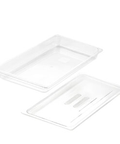 1-SOGA 65mm Clear Gastronorm GN Pan 1/1 Food Tray Storage with Lid