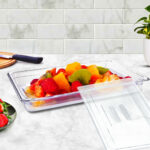 3-SOGA 65mm Clear Gastronorm GN Pan 1/1 Food Tray Storage Bundle of 2 with Lid