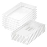 1-SOGA 65mm Clear Gastronorm GN Pan 1/1 Food Tray Storage Bundle of 6 with Lid