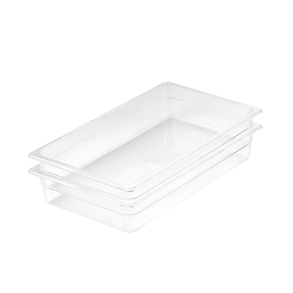 1-SOGA 100mm Clear Gastronorm GN Pan 1/1 Food Tray Storage Bundle of 2