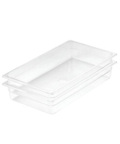 1-SOGA 100mm Clear Gastronorm GN Pan 1/1 Food Tray Storage Bundle of 2