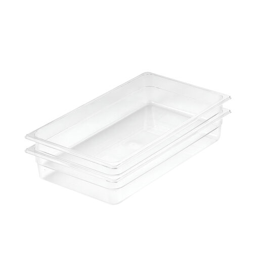 1-SOGA 100mm Clear Gastronorm GN Pan 1/1 Food Tray Storage Bundle of 2