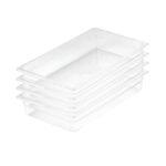 1-SOGA 100mm Clear Gastronorm GN Pan 1/1 Food Tray Storage Bundle of 4